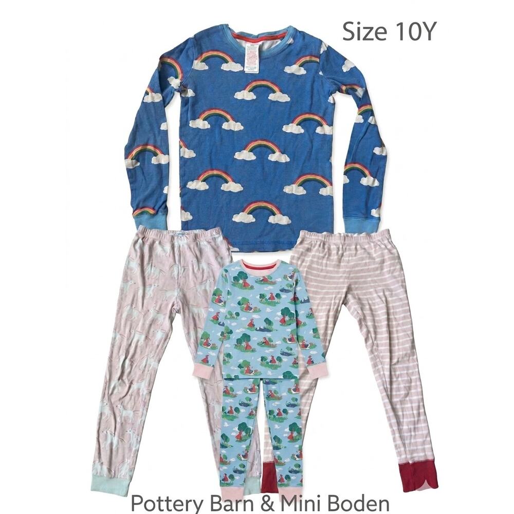 Mini Boden & Pottery Barn Kids Size 10 Pajama Lot - 4 Piece Boutique Set